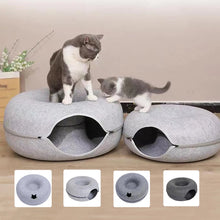 Load image into Gallery viewer, Donut Cat Tunnel Bed ~ Cozy Cave &amp; Interactive Toy in One! 🐱
