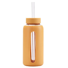 Load image into Gallery viewer, Glass Water Bottle with Time Marker &amp; Silicone Sleeve ~ Stay Hydrated on Every Walk! 🐾
