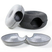 Load image into Gallery viewer, Donut Cat Tunnel Bed ~ Cozy Cave &amp; Interactive Toy in One! 🐱
