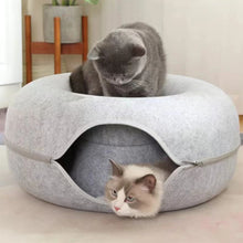 Load image into Gallery viewer, Donut Cat Tunnel Bed ~ Cozy Cave &amp; Interactive Toy in One! 🐱
