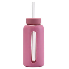 Load image into Gallery viewer, Glass Water Bottle with Time Marker &amp; Silicone Sleeve ~ Stay Hydrated on Every Walk! 🐾
