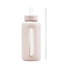 Load image into Gallery viewer, Glass Water Bottle with Time Marker &amp; Silicone Sleeve ~ Stay Hydrated on Every Walk! 🐾
