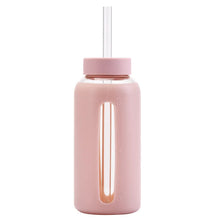 Load image into Gallery viewer, Glass Water Bottle with Time Marker &amp; Silicone Sleeve ~ Stay Hydrated on Every Walk! 🐾
