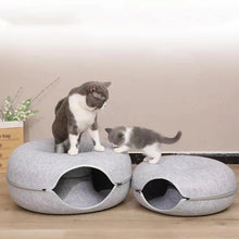 Load image into Gallery viewer, Donut Cat Tunnel Bed ~ Cozy Cave &amp; Interactive Toy in One! 🐱
